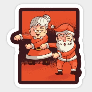 Mr & Mrs. Claus floss dance Sticker